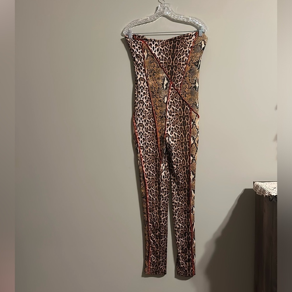 NWT Rehab Lab Fierce and Wild Patchwork jumpsuit L - Picture 7 of 9